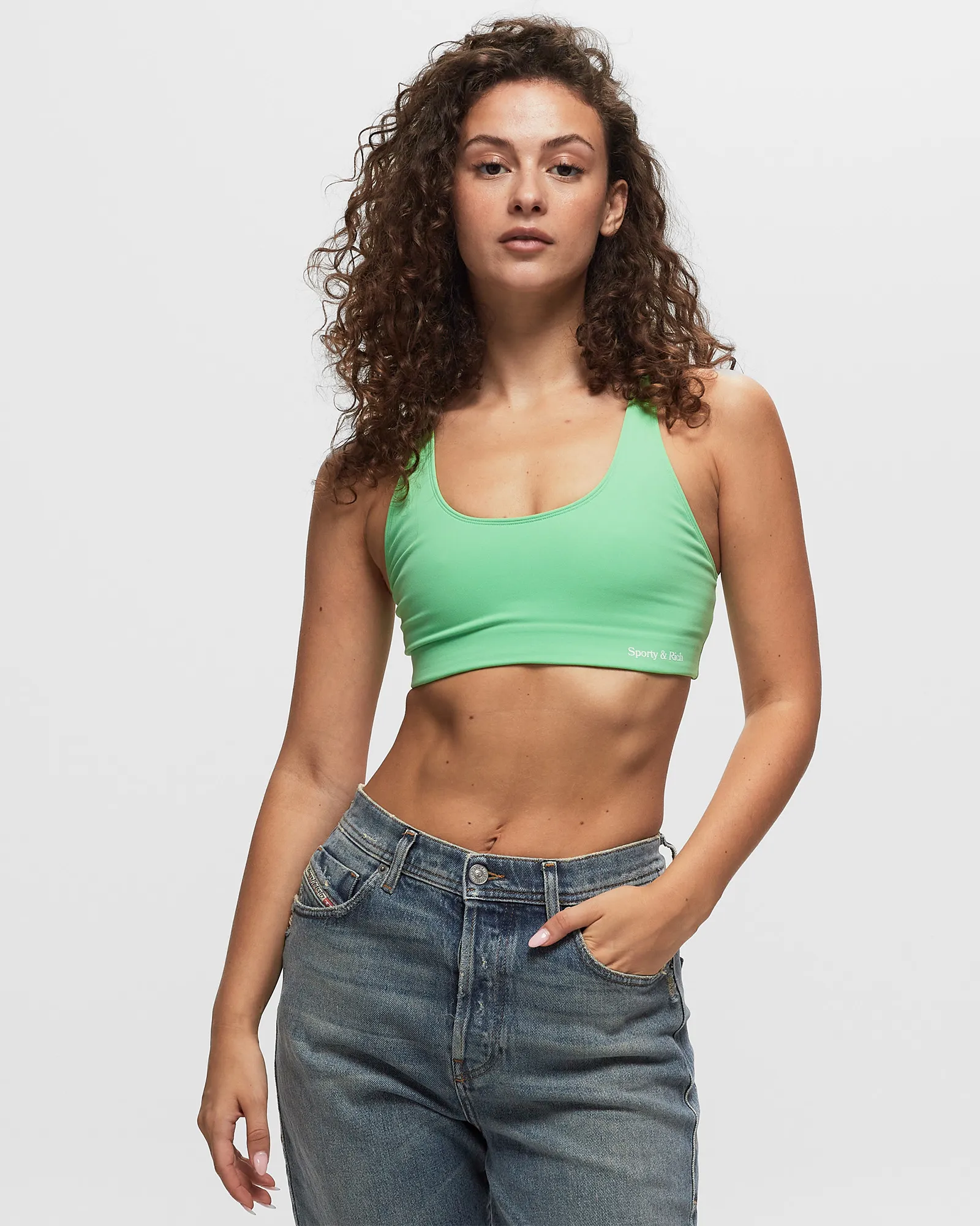 Sporty & Rich Serif Logo Sports Bra