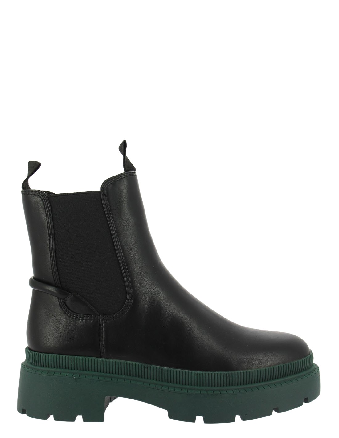tamaris chelsea boots femme 25405-29 071 cuir noir/semelle verte