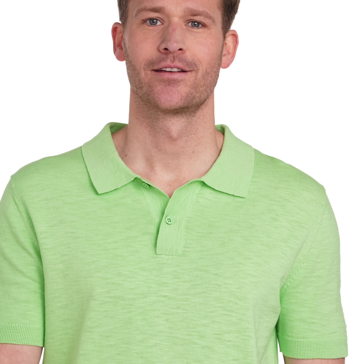 VanVaan Herren Strick-Poloshirt aus Baumwolle hellgrün