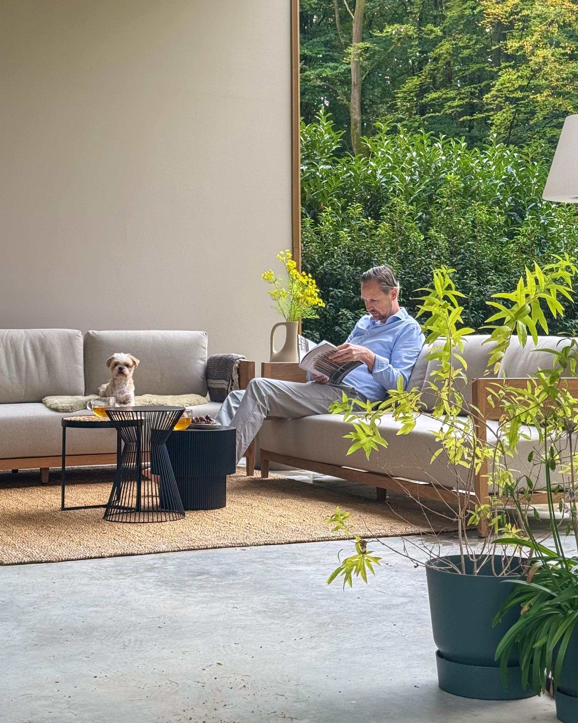 Tuin loungebank 3-zits SAMPIERI Metaal Lichtbruin