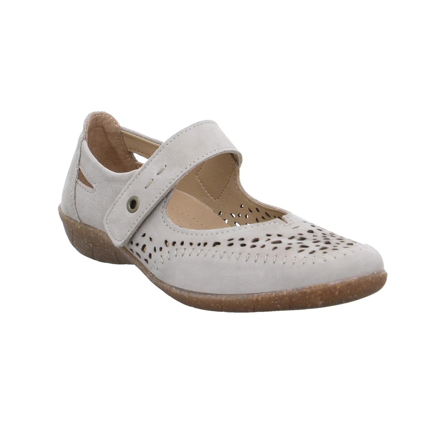 VAN DER LAAN Comfort-Ballerina Beige Leder