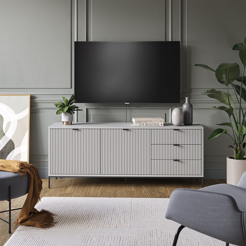 Vicco TV-Lowboard Eliza, Grau 150 x 42 cm, Fernsehtisch, Wohnzimmer, modern