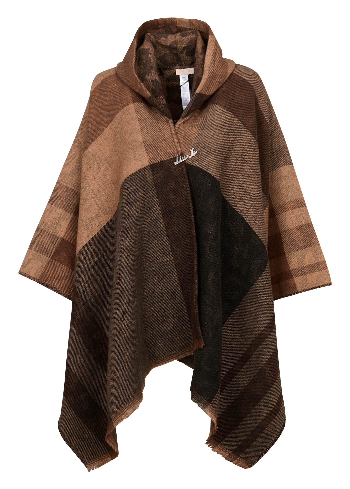 Poncho imprimé | Marron