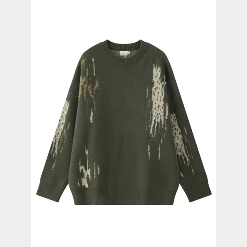 Craltuxe - Oversized trui met ronde hals en melange