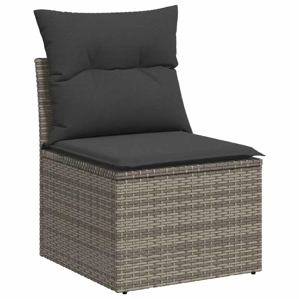 vidaXL Loungebank 2 zits met kussens poly rattan - Grijs 110x62x69 cm