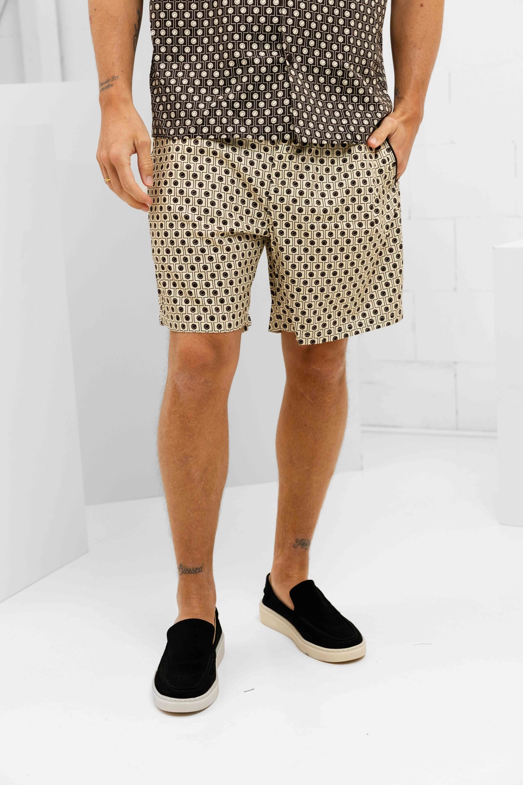 Lacoste Korte broek Heren Beige/Zwart