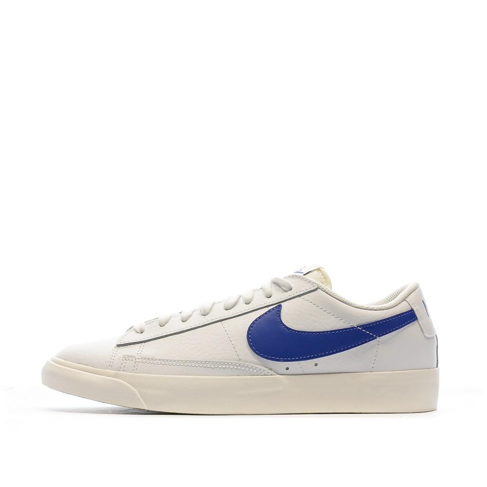Nike Baskets Blanches/Bleu Homme Nike Blazer Low Leather