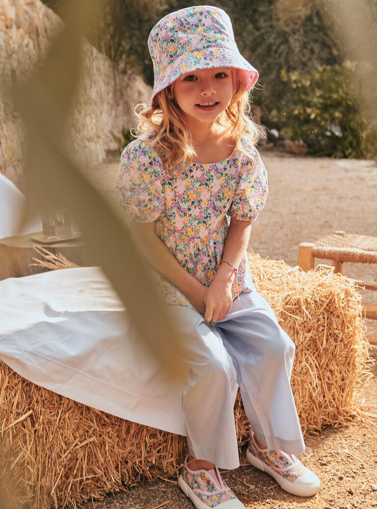 Blouse écrue à imprimé fleuri