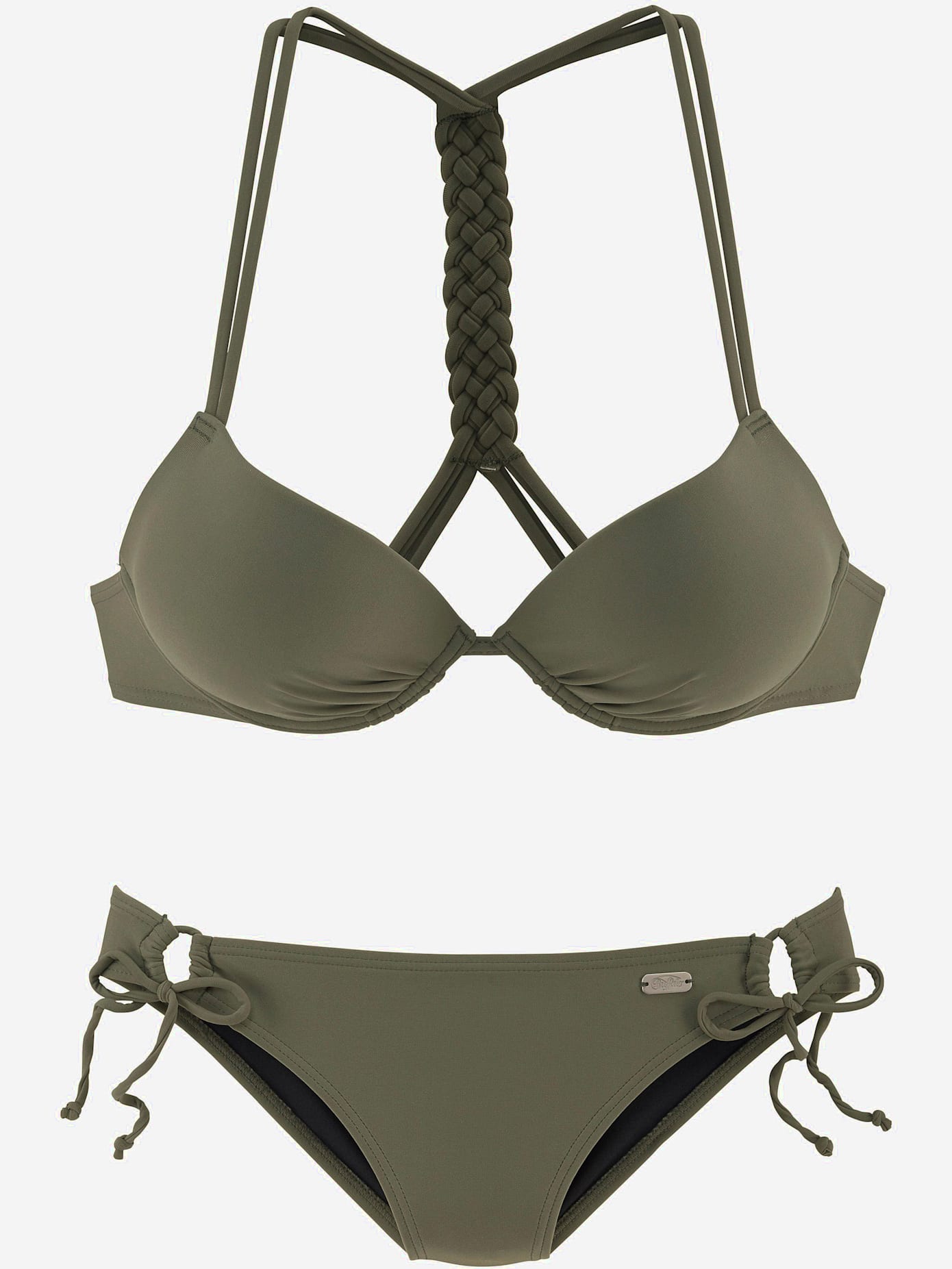 Bikini push-up détails tressés au dos