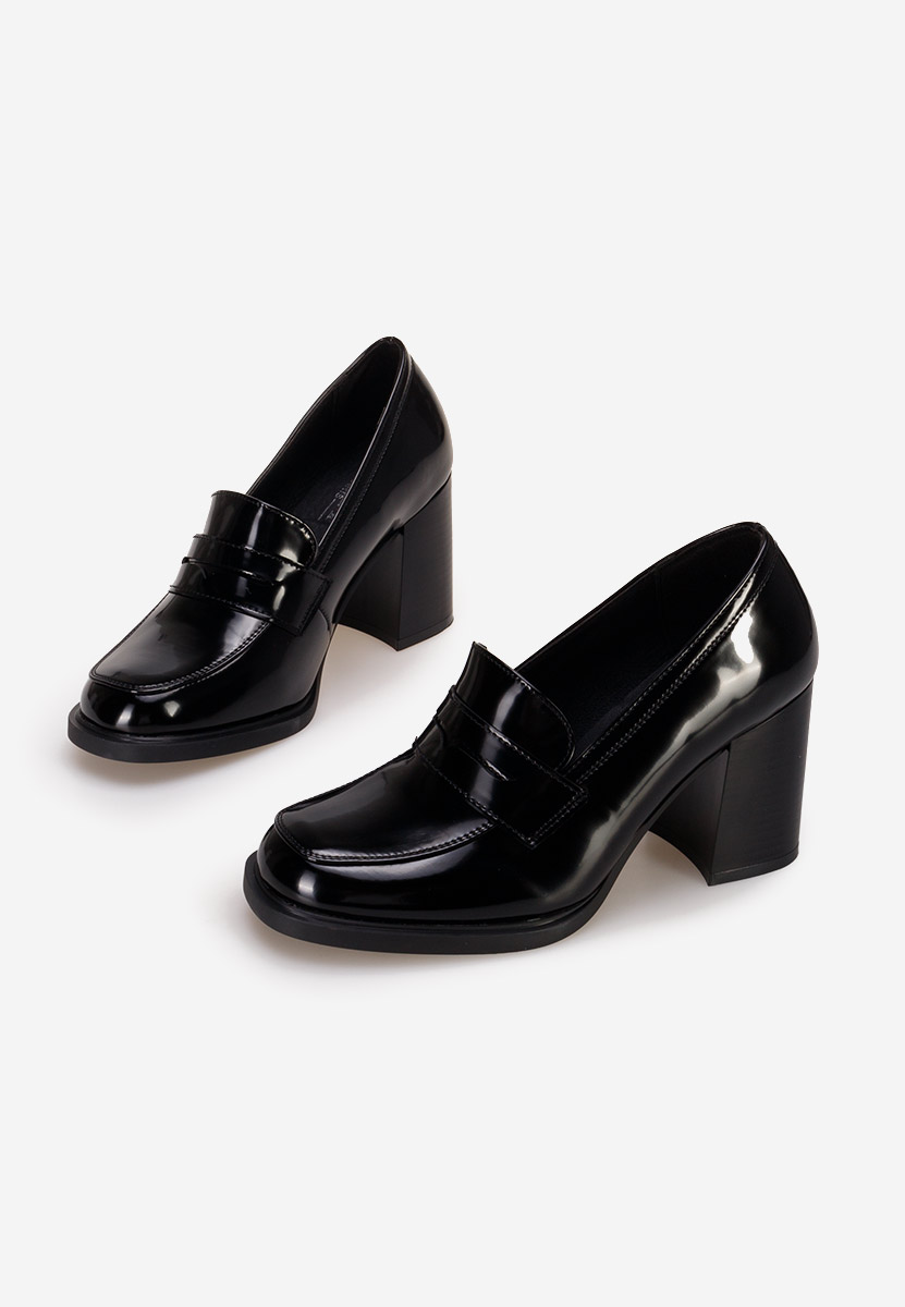 Mocassins à talon noirs Odesia V4
