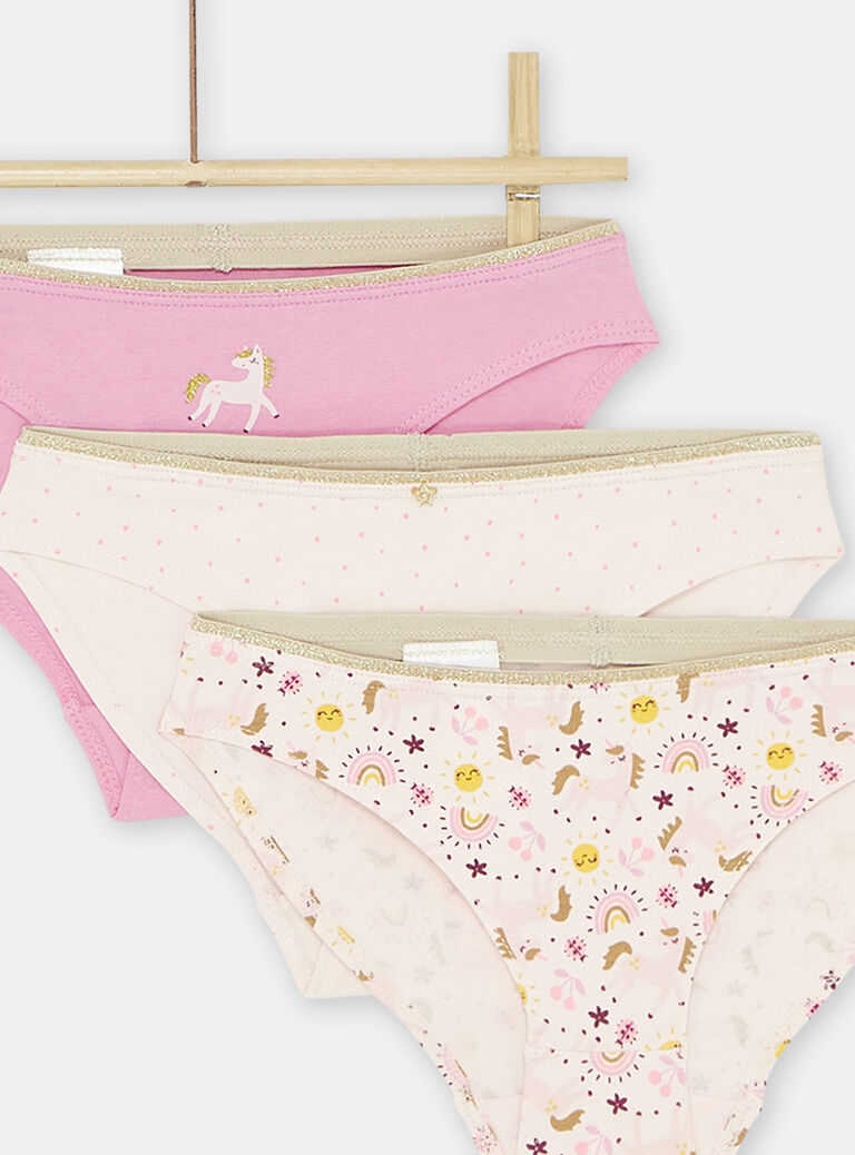 Lot de 3 culottes roses fille