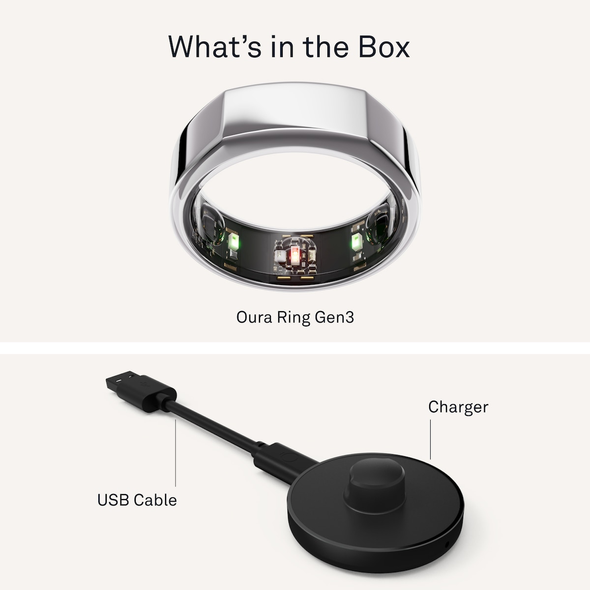 Oura-ring Gen3 Heritage smartring størrelse 12 (Silver)