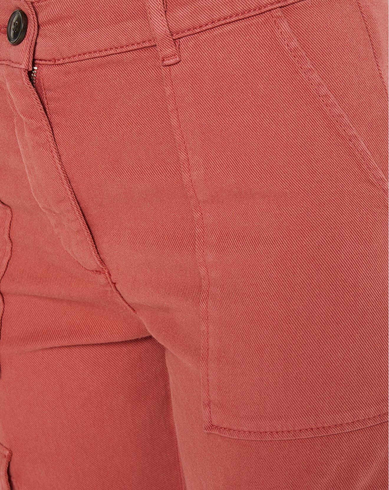 Galeries Lafayette Pantalon cargo en Twill de Coton recyclé Robin rouge foncé