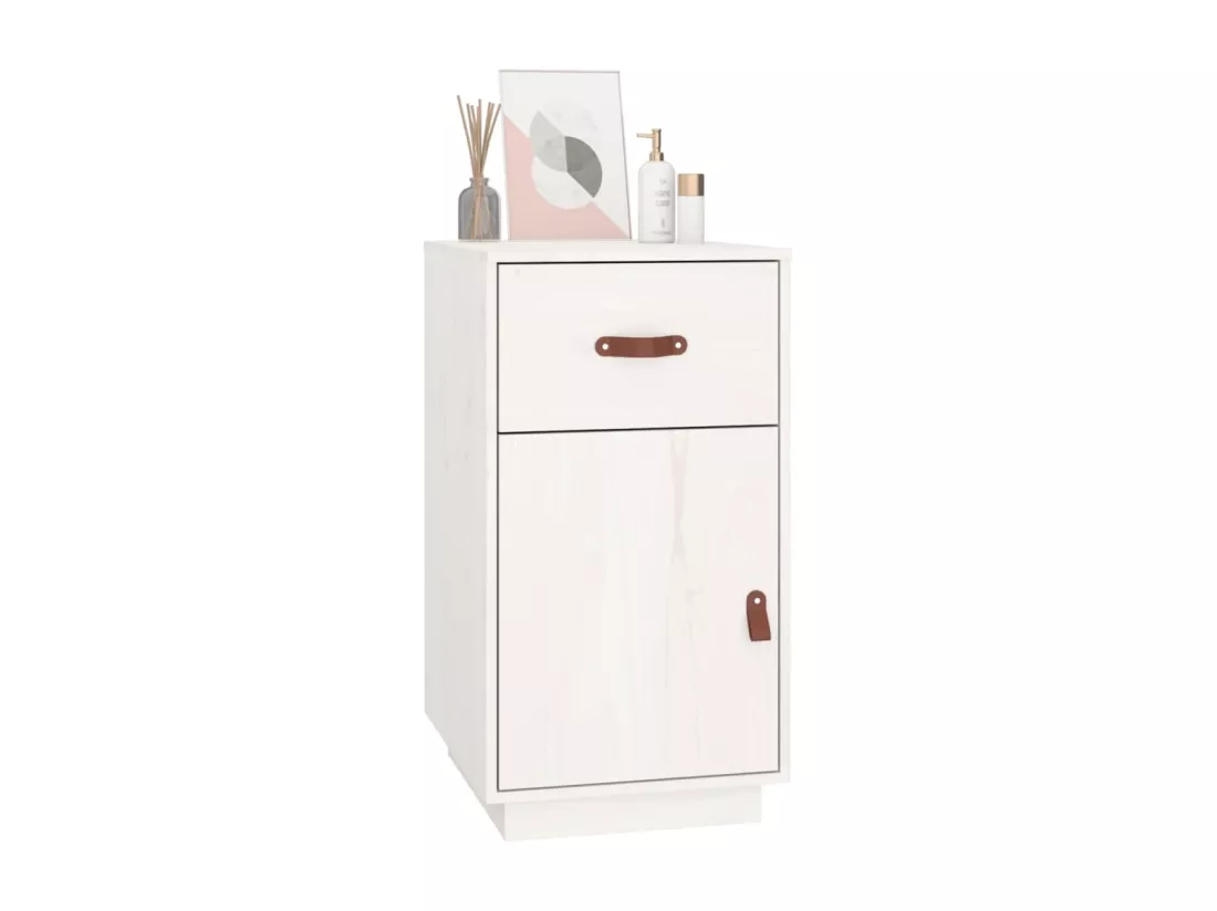 Armoire de bureau Blanc 40x50x75 cm Bois massif de pin