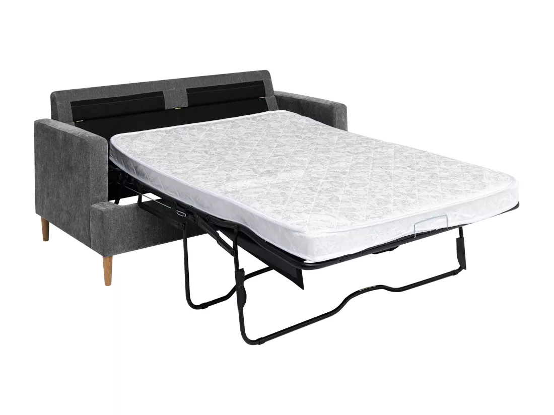 Canapé 3 places convertible en tissu gris COPONA