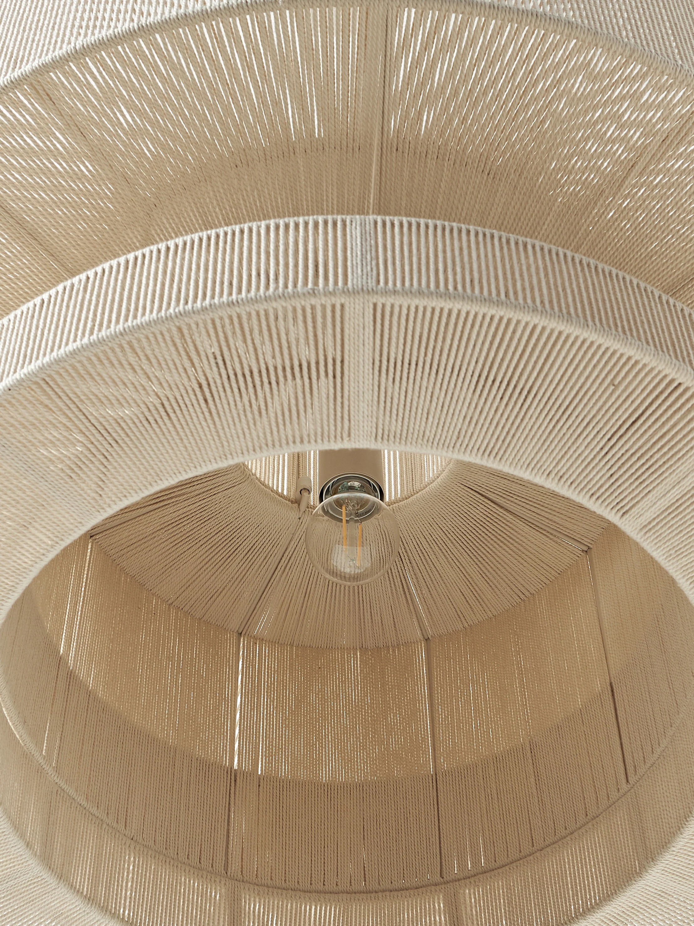 Grote hanglamp Lace van linnen draad