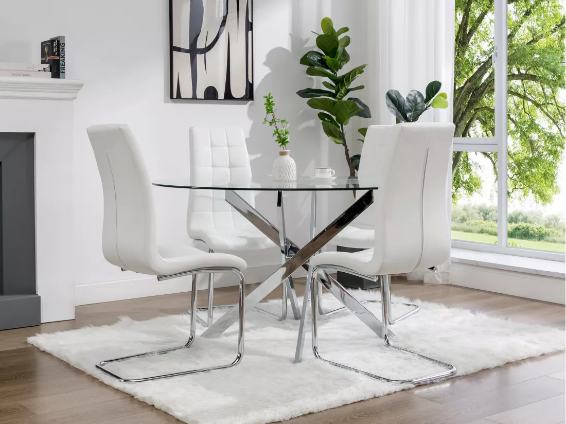 Lot de 2 chaises NADYA - Simili - Blanc