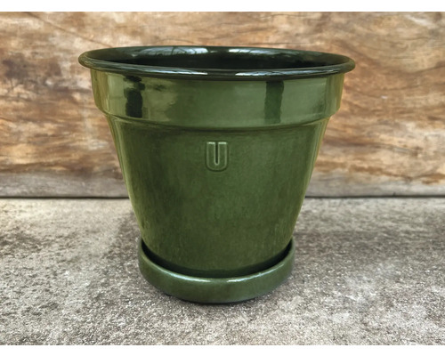 Metalen plantenbak/bloempot, 225 x 225 x 200 mm, groen