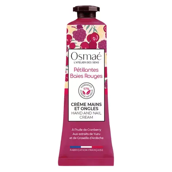 Osmaé Crème Mains Pétillante Baies Rouges 30ml