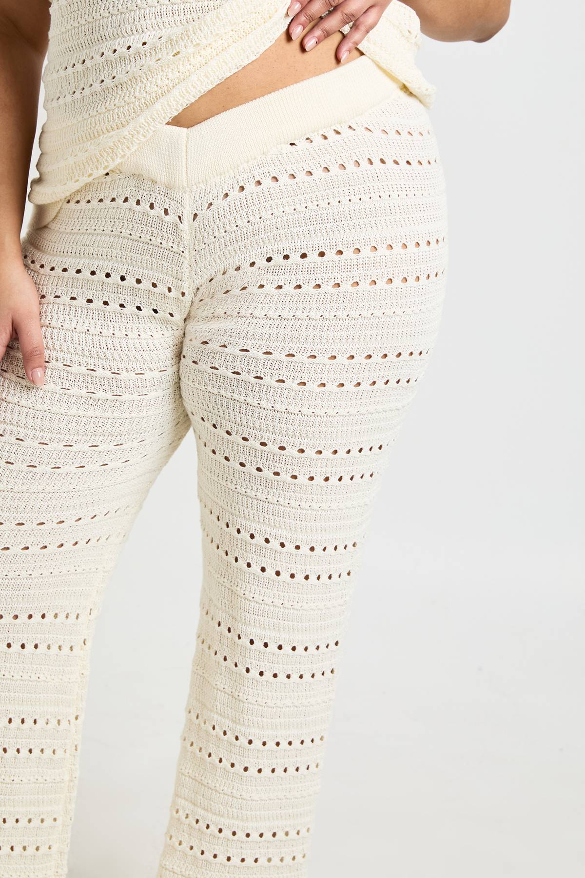 boohoo Ensemble Coordonné Grande Taille Haut Long Et Pantalon En Crochet