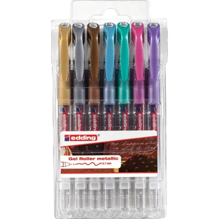 edding 2185 Gel Roller, 0.7mm, metallic 7 Stück