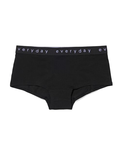 boxer femme taille haute en coton noir