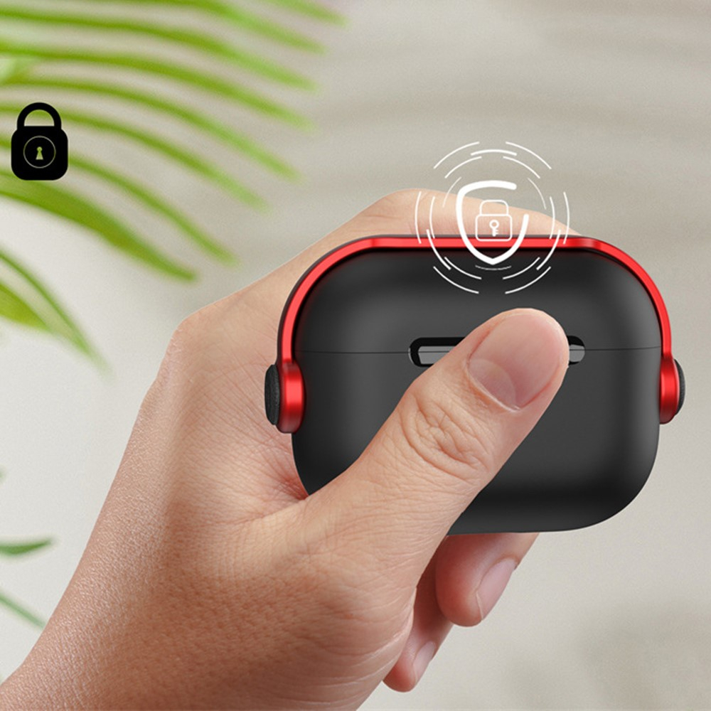 AirPods Pro 2 / AirPods Pro Hybrid Gummi Case Schutzhülle mit Karabinerhaken Kopfhörer Design - Schwarz / Weiss