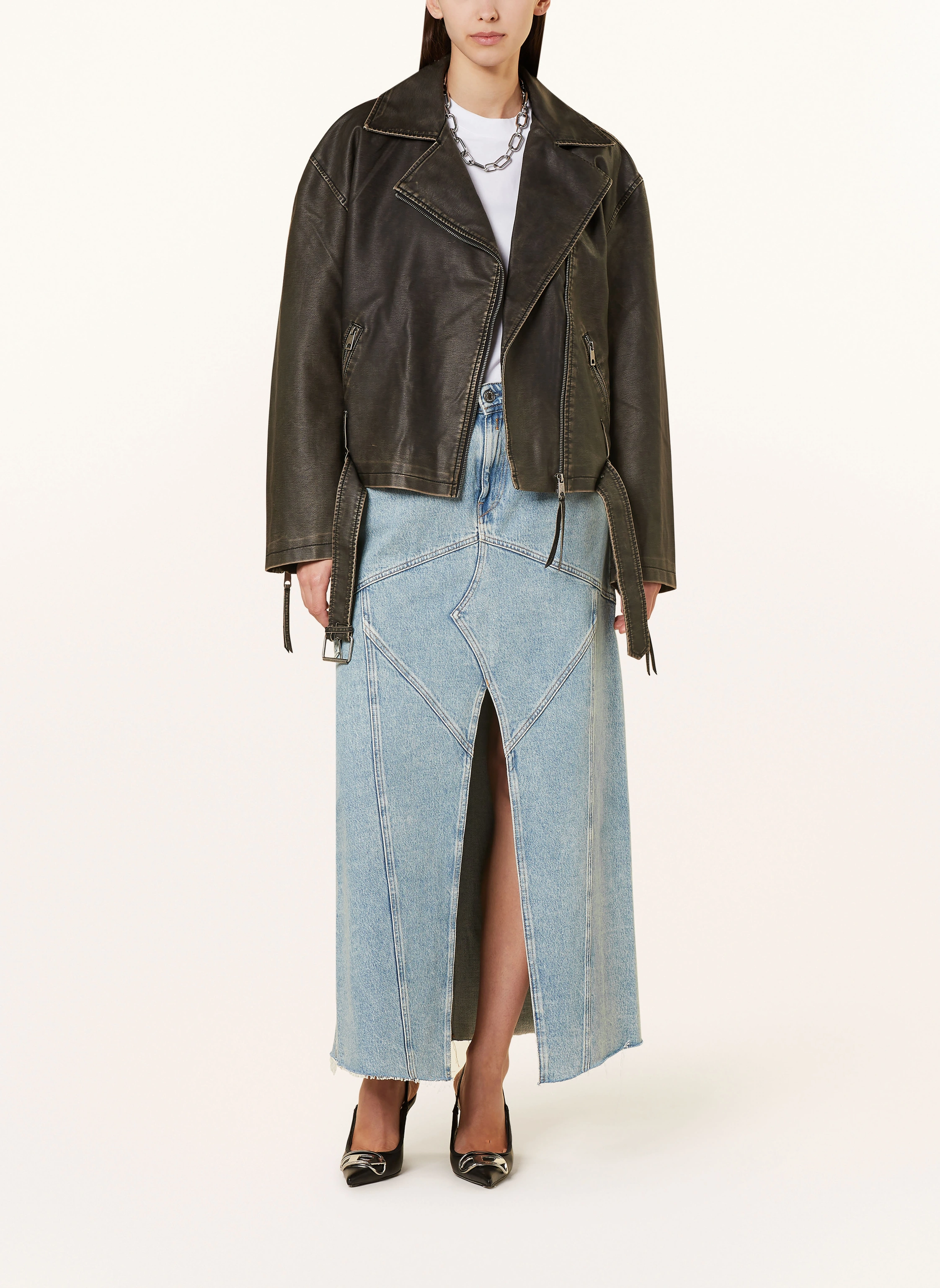 gina tricot Jacke in Lederoptik