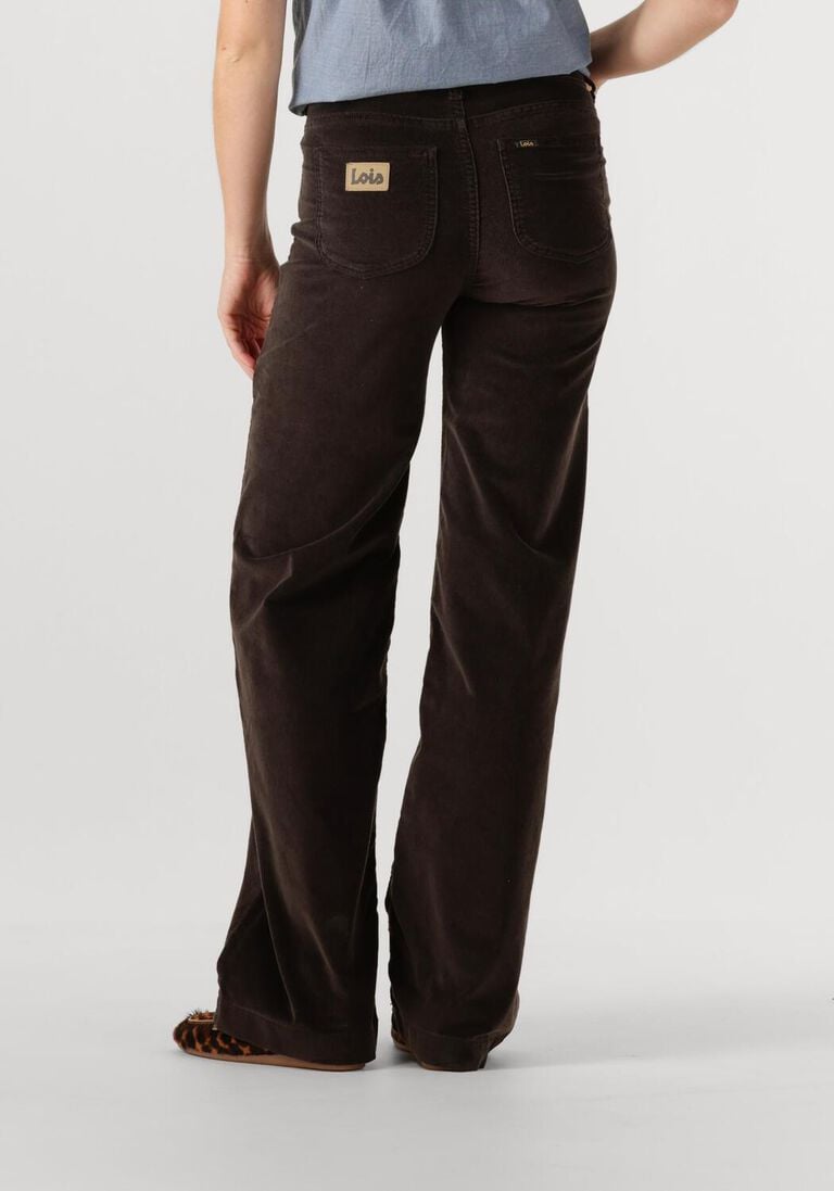 bruine lois jeans wijde broek palazzo