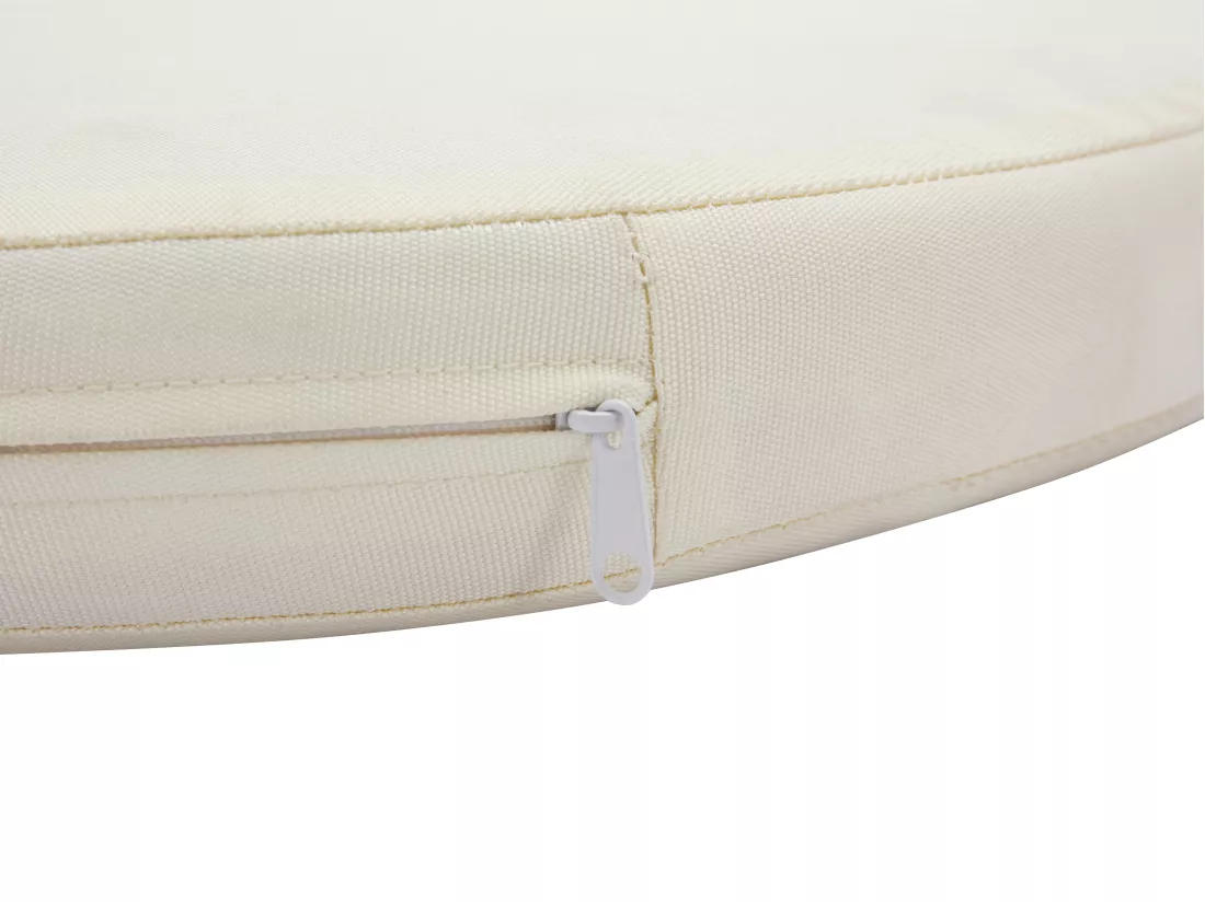 Lot de 2 fauteuils de jardin en métal et corde - Kaki avec coussin beige - PISTO de MYLIA