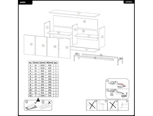 OTITEC - Commode - l.163 x h.87 x p.43 - adsy - vert