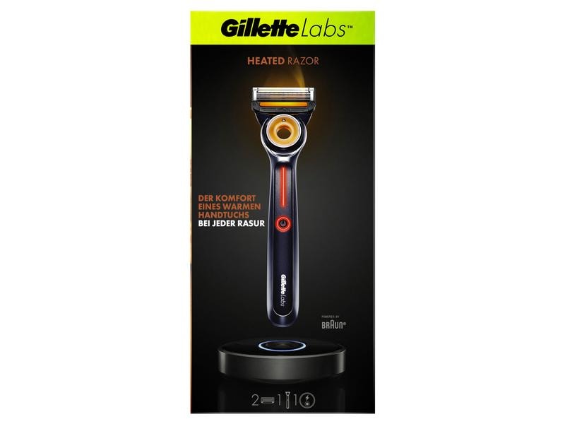 Gillette Labs Heated Razor Travel Pack Beheizter Rasierer für Männer mit Premium-Magnetdock und Lade-Etui