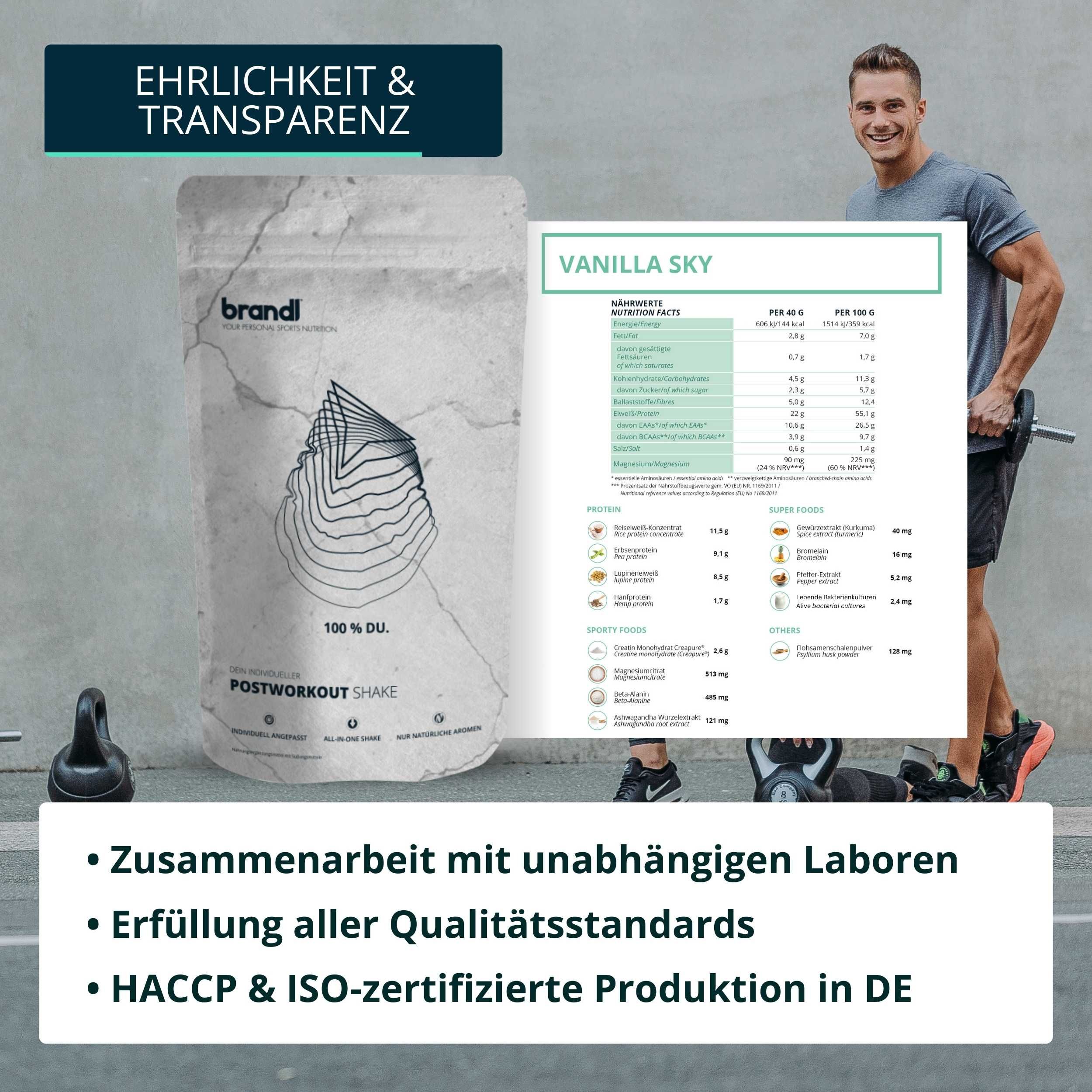 brandl® Veganes Protein-Pulver All-in-One nach dem Training | 4K-Kombi-Vegan-Protein