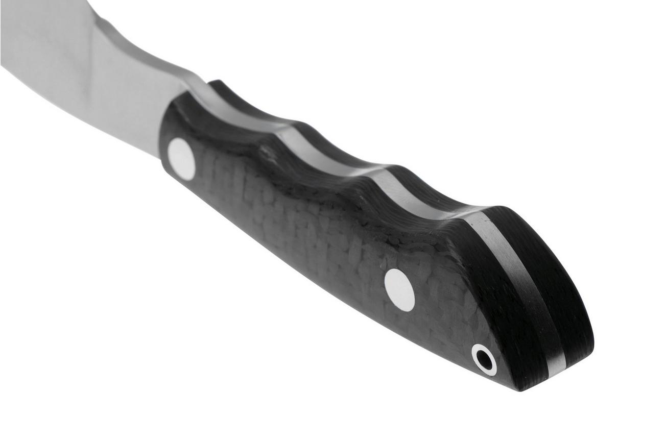 Bark River Mini Canadian CPM 3V Black Carbon Fiber, vaststaand mes
