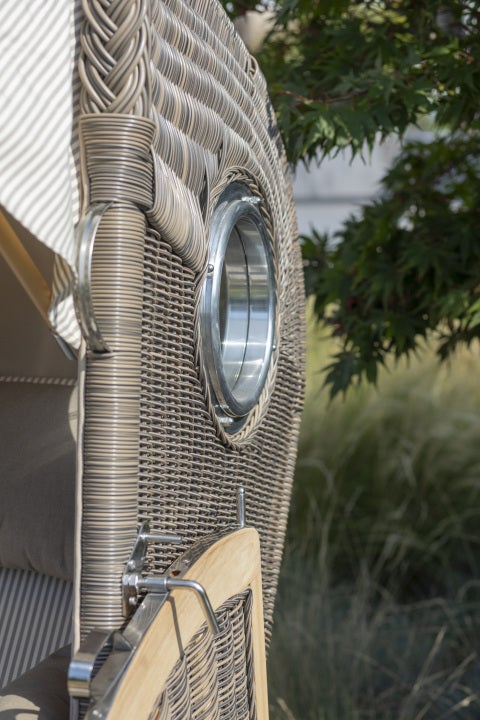 Strandstoel Rantum teak PE grijs design 580