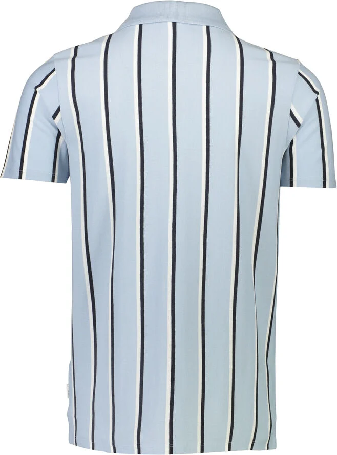 Lindbergh Striped piqué polo shirt S/S Blå