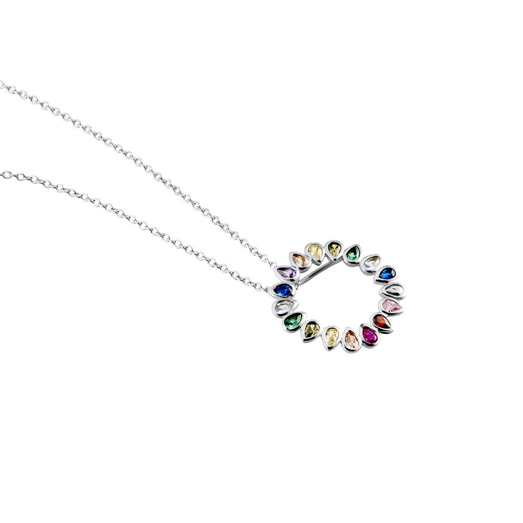 Collier Argent Blanc Ethem Oxydes De Zirconium Spinelles