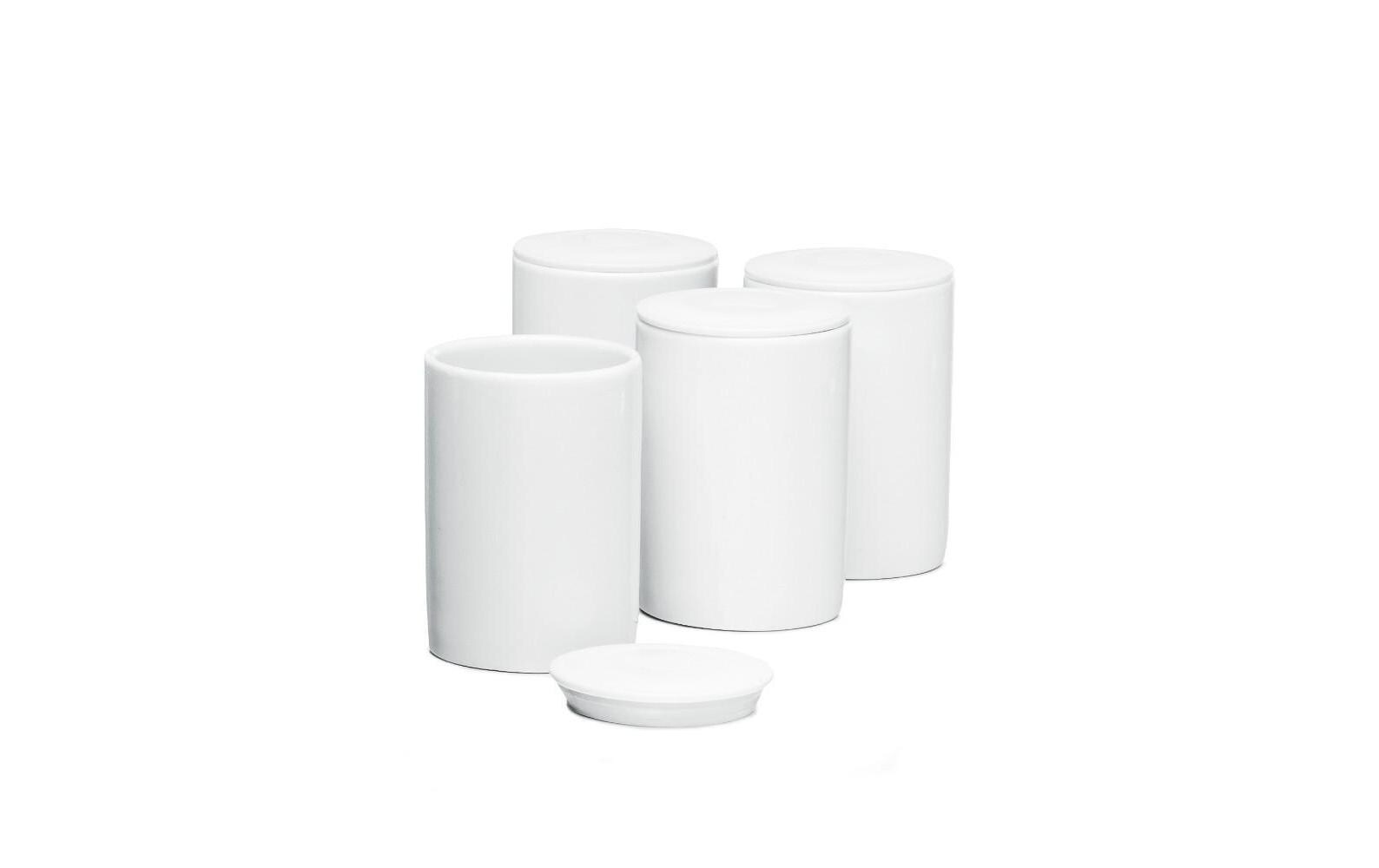 Joghurtgläser Ersatzgläser zu JG 80 12 l, Weiss4 Portionsbecher aus Keramik