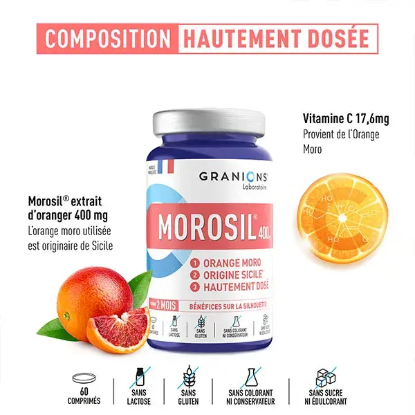 Granion Morosil ® 400 mg - Perte de Poids - 60 Comprimés -Format 2 Mois
