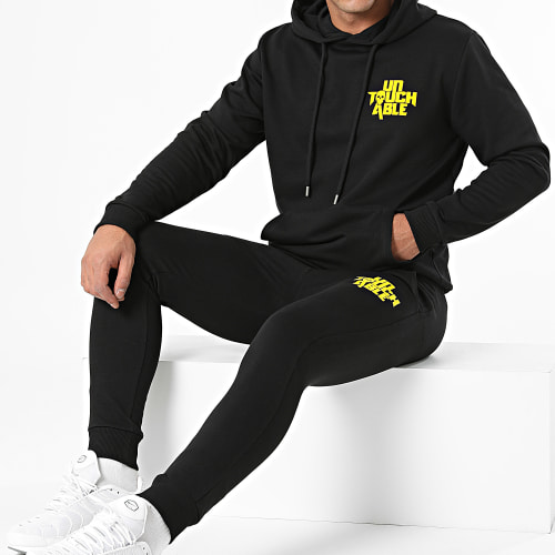 Ensemble De Survêtement Logo Back Noir Jaune