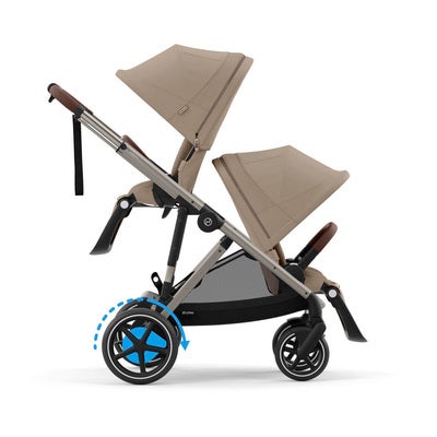 Cybex e-Gazelle S Søskenvogn, Almond Beige/Taupe