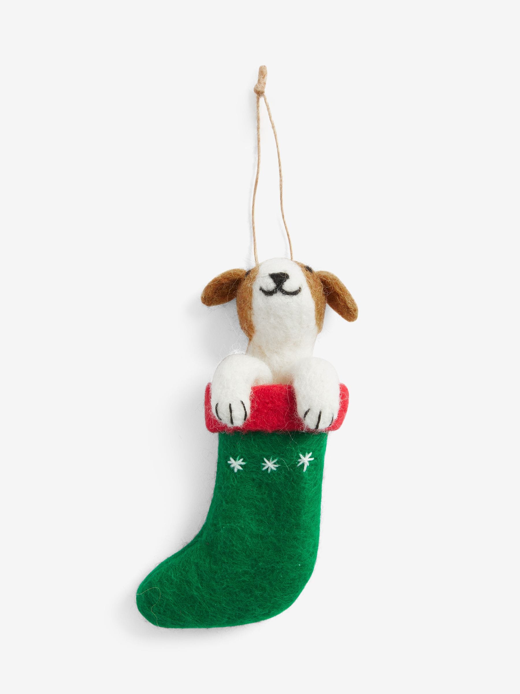 Vilten hond in Kerstmis sok Kerstmis bal