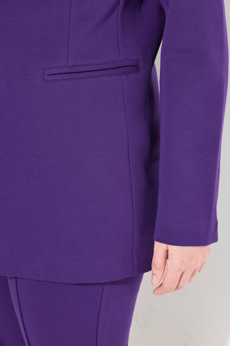 Blazer, Punto di Roma, A-Linie, Reverskragen, Stretch