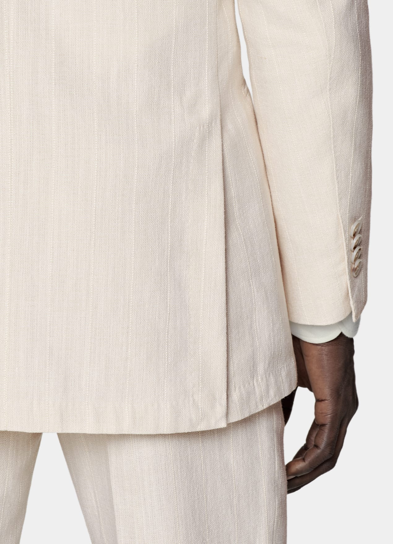Costume Havana coupe Tailored blanc cassé à rayures