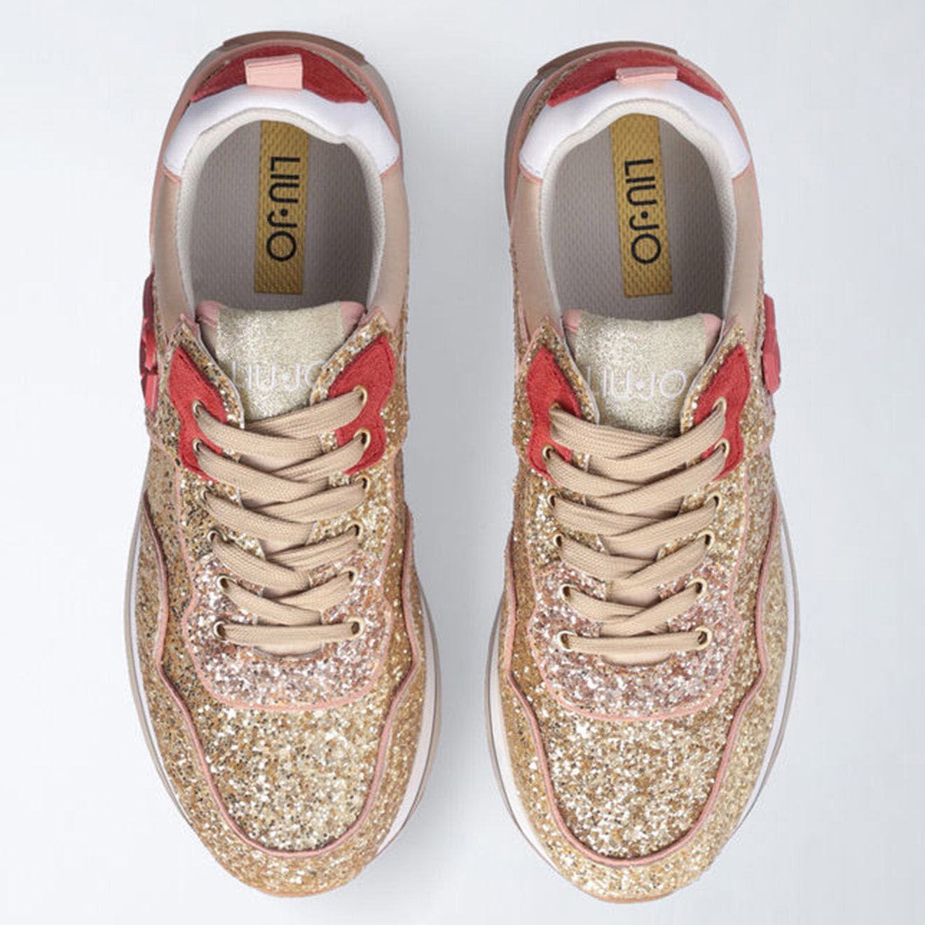 Liu-Jo Sneakers Marion strass doré/rose
