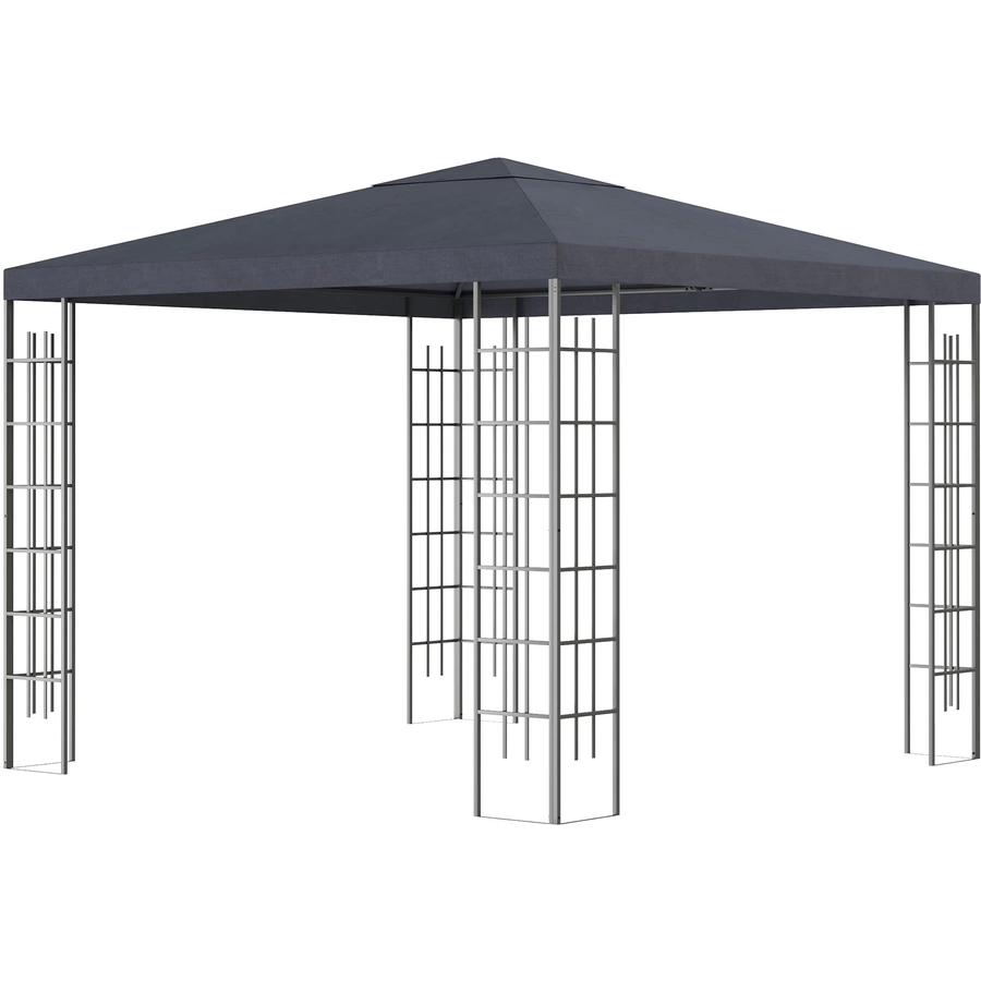 Outsunny Pavillon mit Stahlrahmen grau