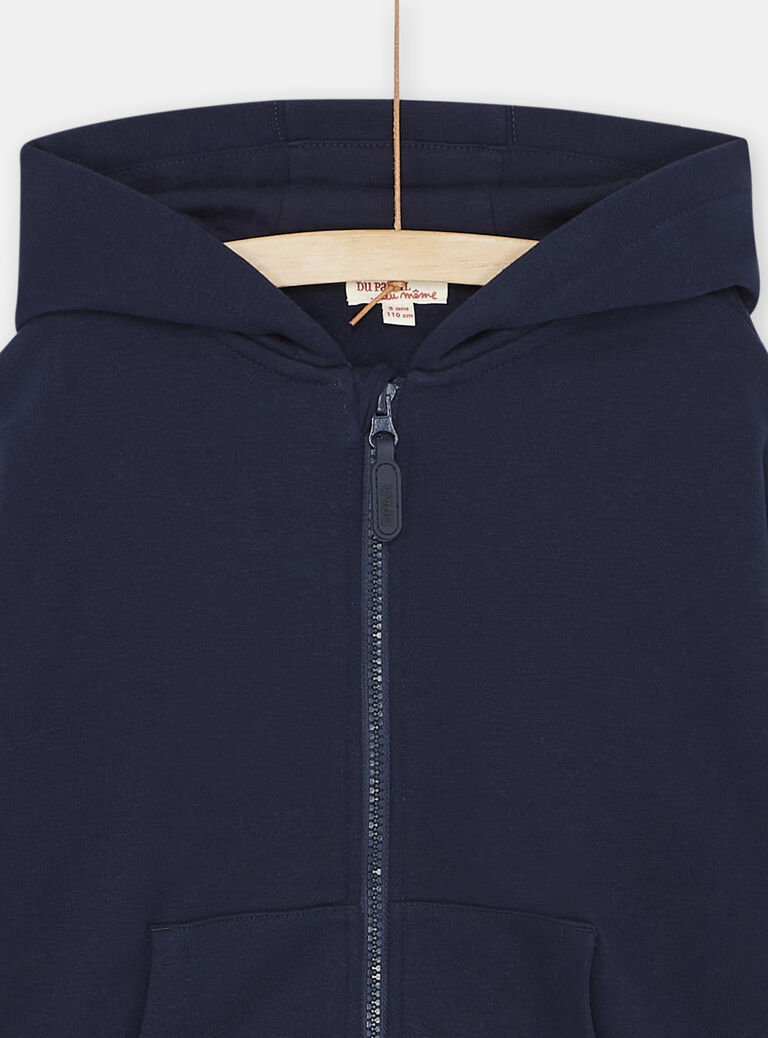 Haut de jogging bleu marine à capuche garçon