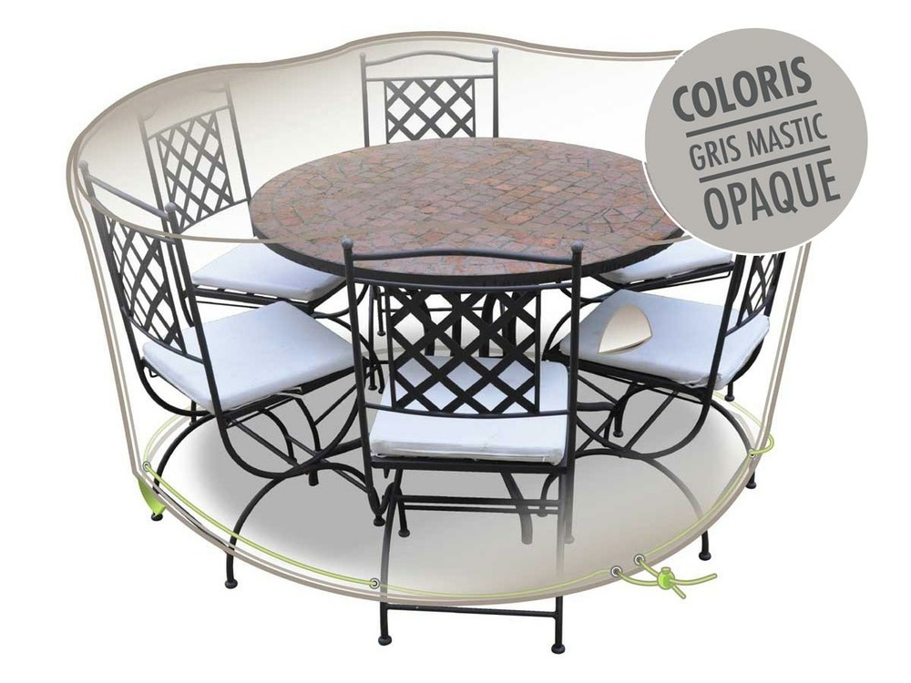 Housse de protection cover line pour table ronde + 6 chaises - ø 160 x 70 cm