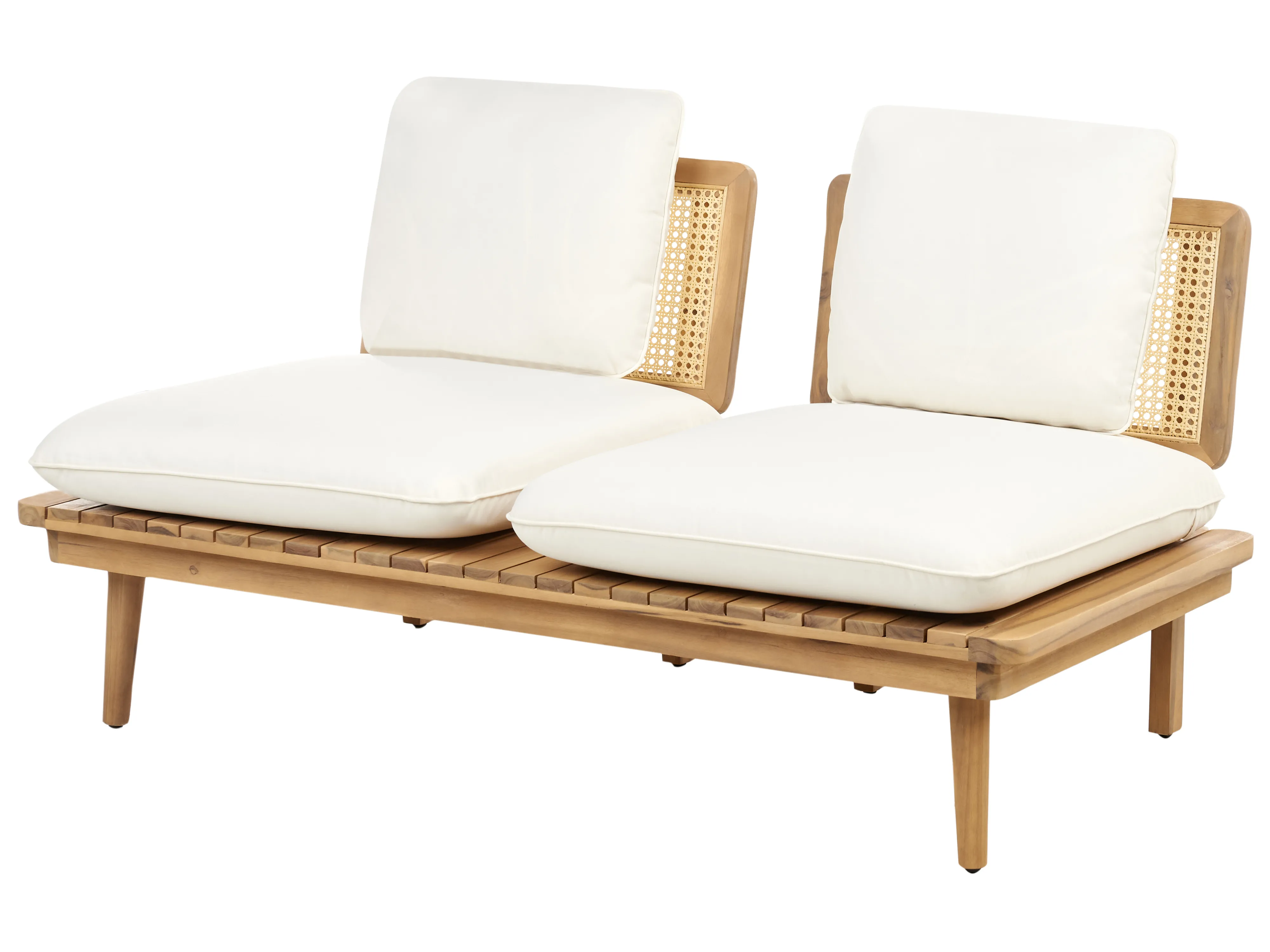 Loungeset met tafel 4-zits ACCADIA Gecertificeerd acaciahout Lichtbeige