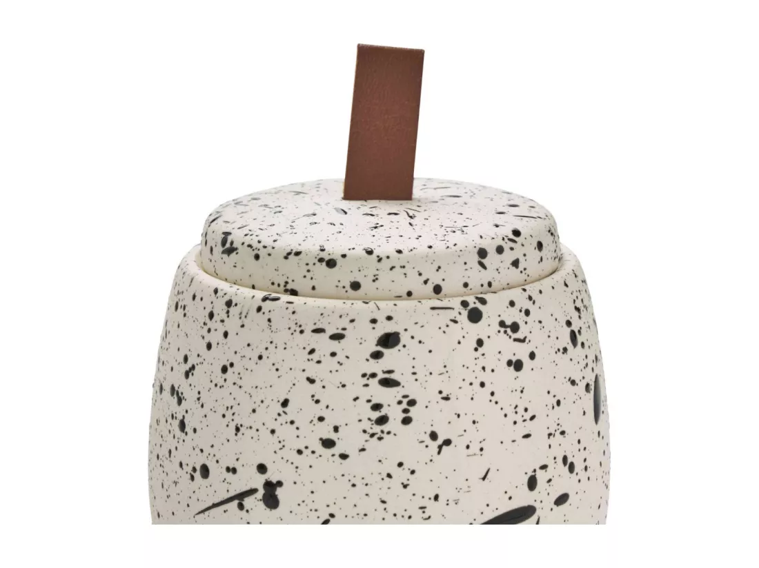 Pot à coton en céramique tacheté à la main